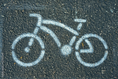 Bicycle lane sign. Bicycle.