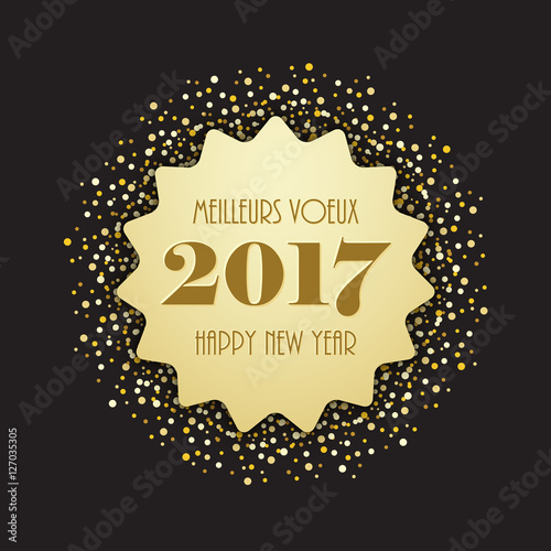 Carte bilingue "MEILLEURS VŒUX – HAPPY NEW YEAR"