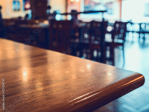 restaurant with abstract bokeh light blur background