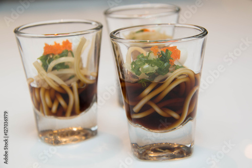  background Noodle soup in mini glass