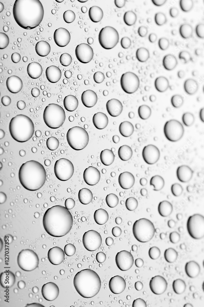 bw photo water drops of on treat water-repellent surface in macro lens shot small-DOF for screen wallpapers