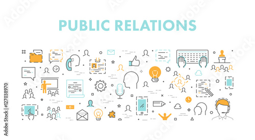 Line web concept for public relations