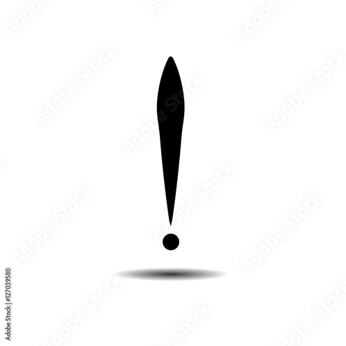 Exclamation mark icon. Vector illustration. Black exclamation point