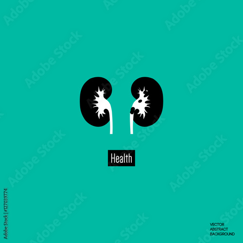 Kidneys icon. Urolithiasis disease. Stones in the kidneys