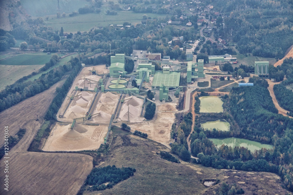 Factory for sand mining from the top