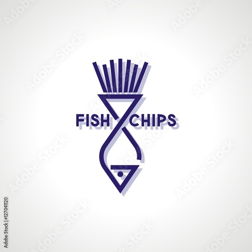 Fish and Chips Icon. Modern logo and sign design. Vector Illustration.