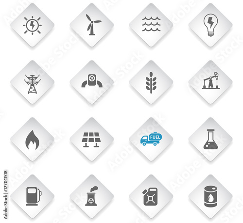 fuel and power icon set