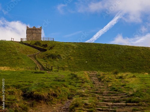 Canvas Print Rivington Pike in early autumn sunshine, Rivington, Chorley, Lancashire, UK