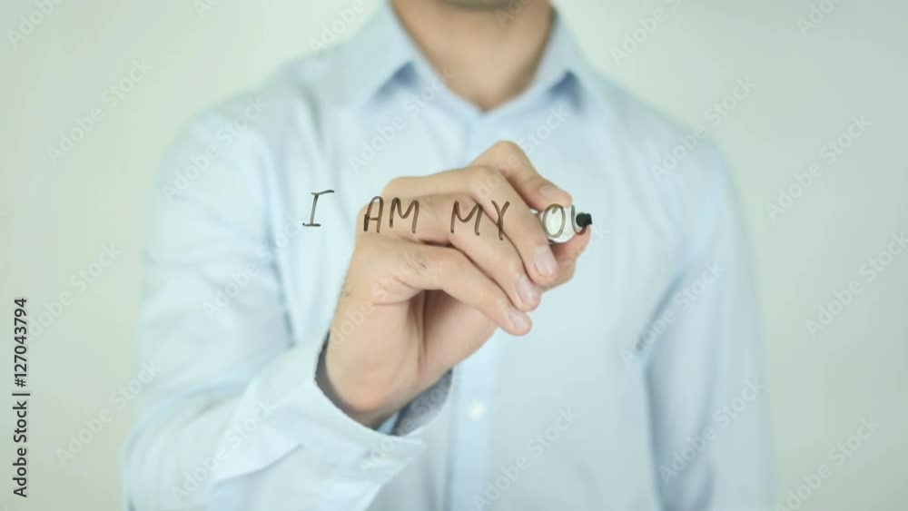 I am my Own Team, Man Writing on Screen I am my Own Team, Man Writing on Screen