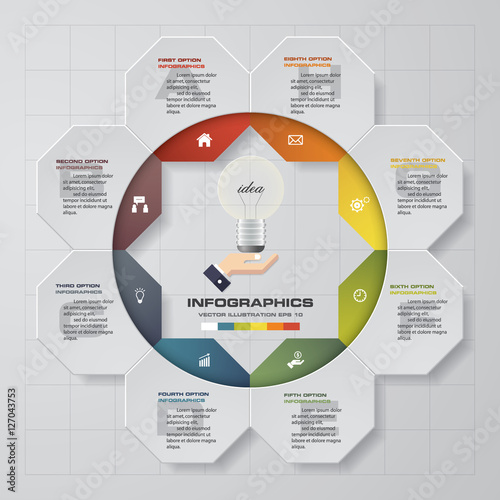 Abstract 8 steps infographis elements.Vector illustration. photo