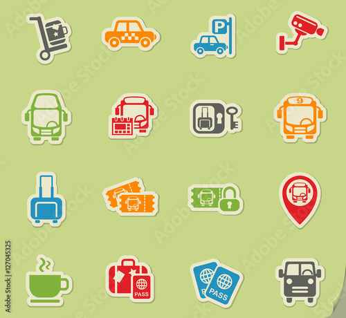 bus station icon set