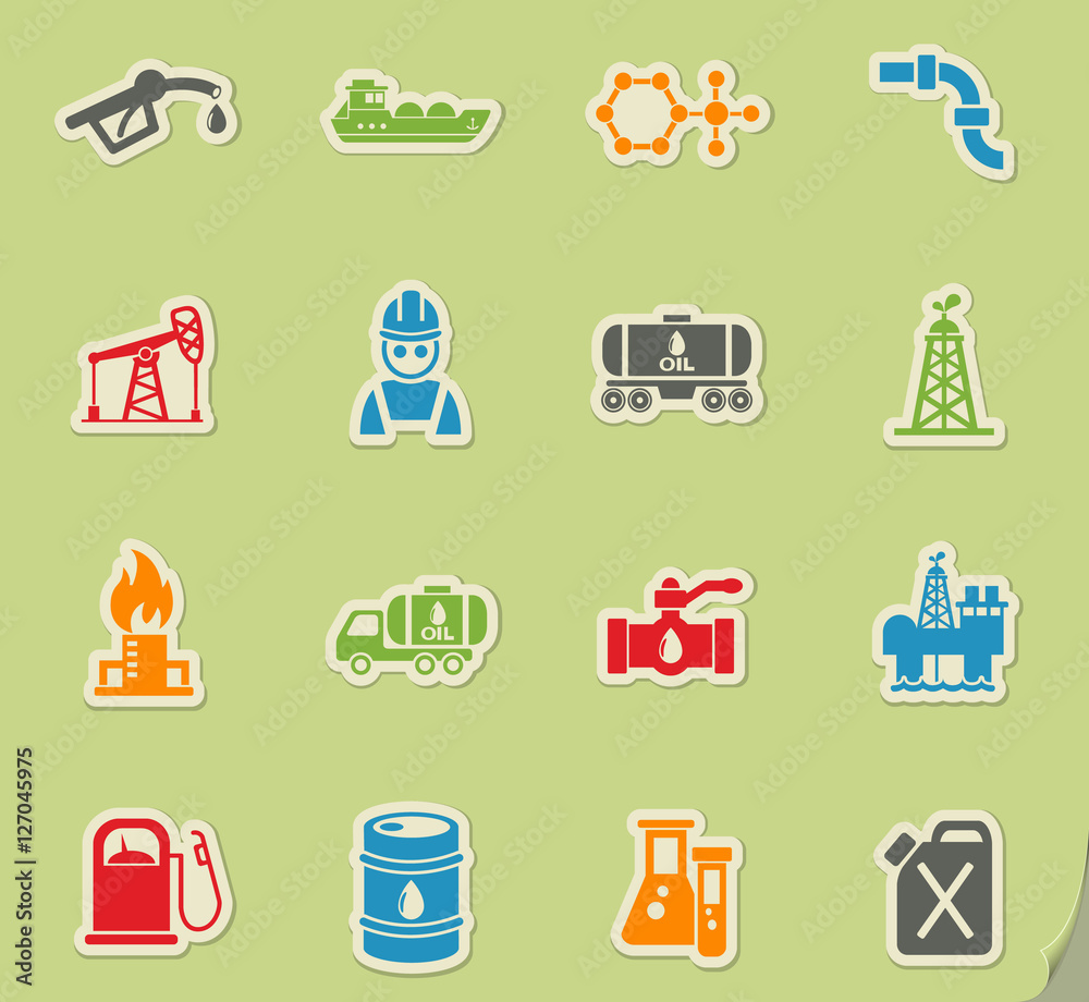 extraction of oil icon set extraction of oil icon set
