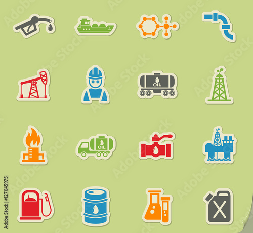 extraction of oil icon set