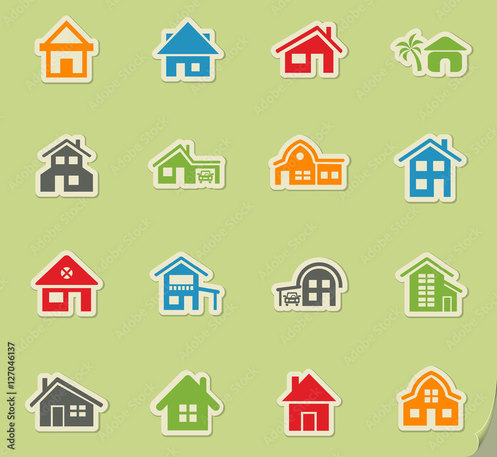 house type icon set