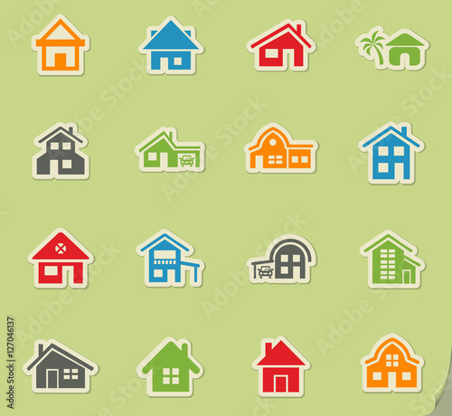 house type icon set