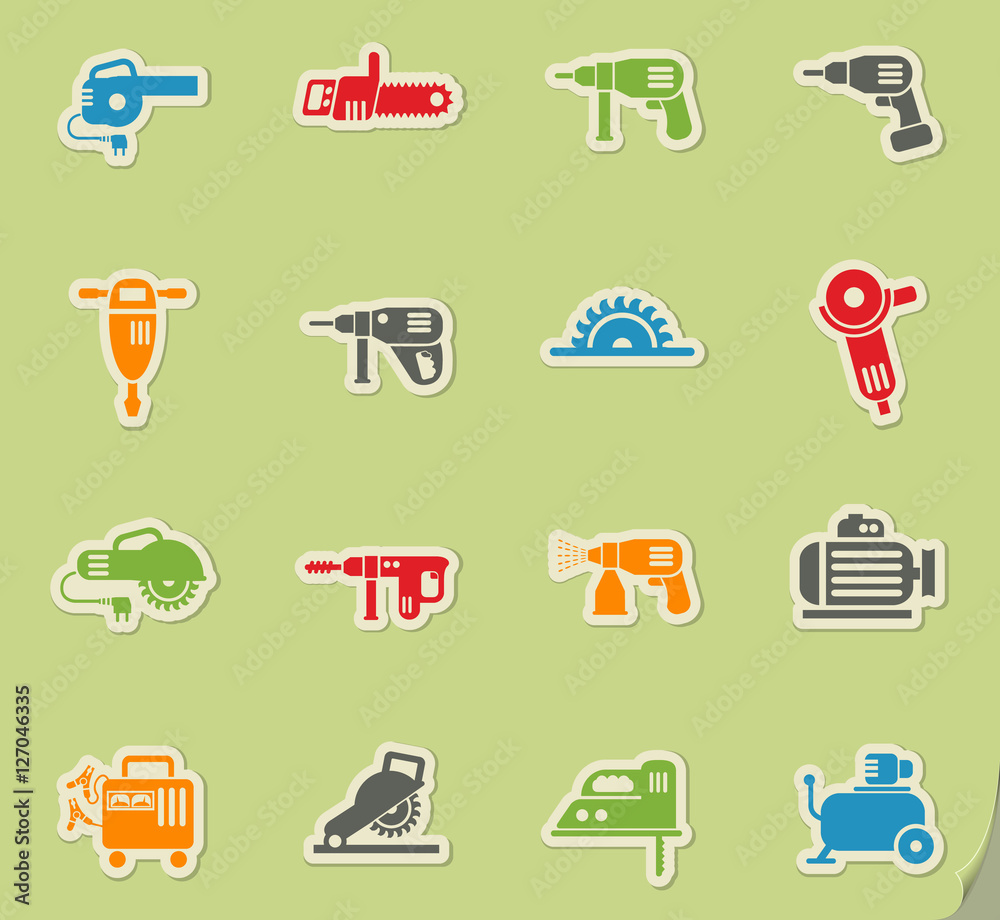 machine tools icon set machine tools icon set