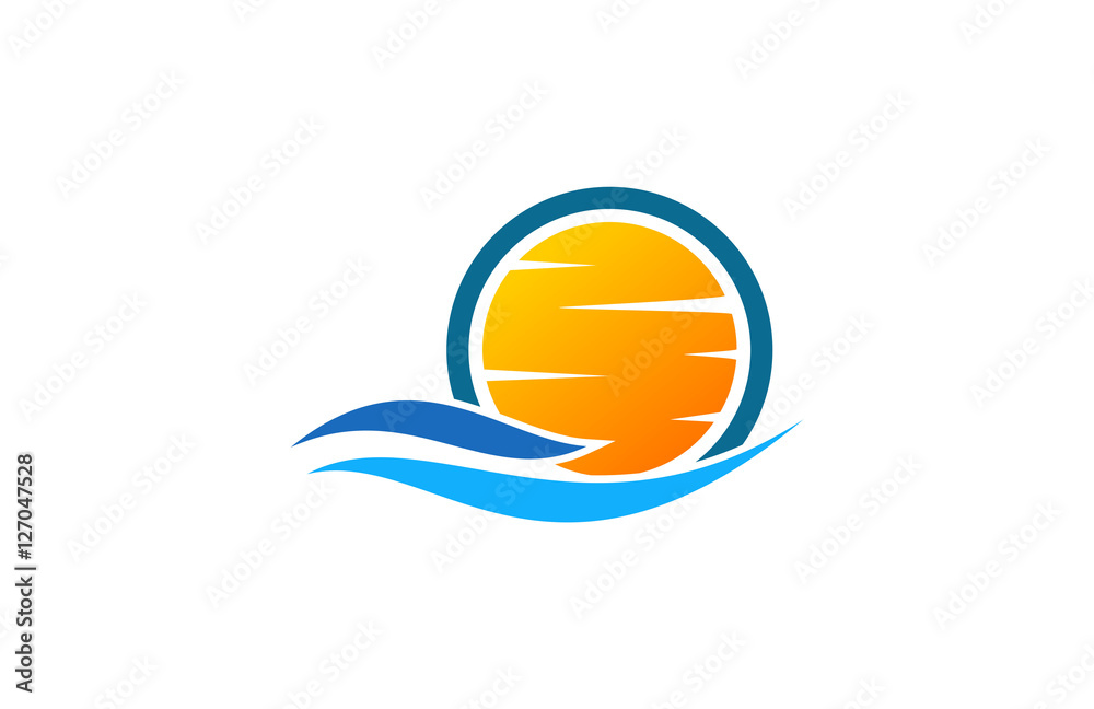 beach sunset logo