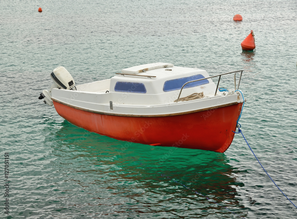 Boat with an outboard motor