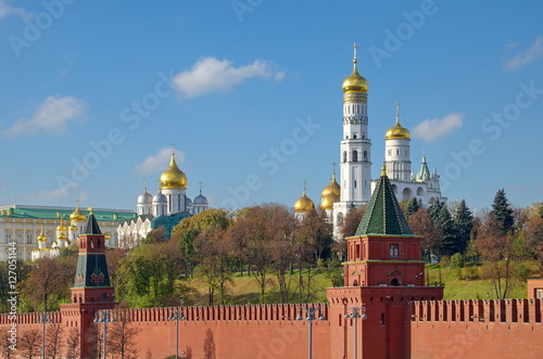 Beautiful view of the cathedrals of the Moscow Kremlin, Russia