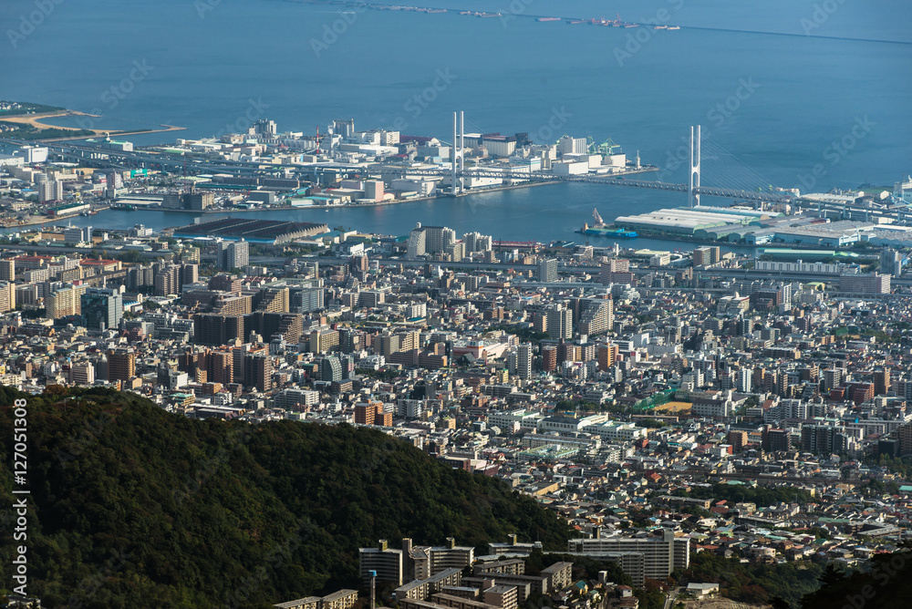 六甲山から見下ろす神戸の街