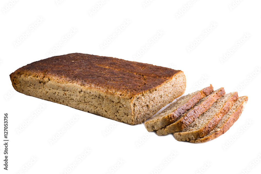 Chleb żytni razowy duża blacha krojony - obrazy, fototapety, plakaty 
