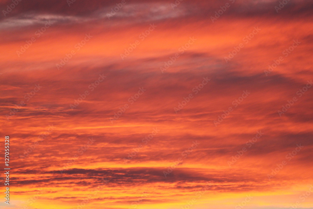 orange sunset clouds