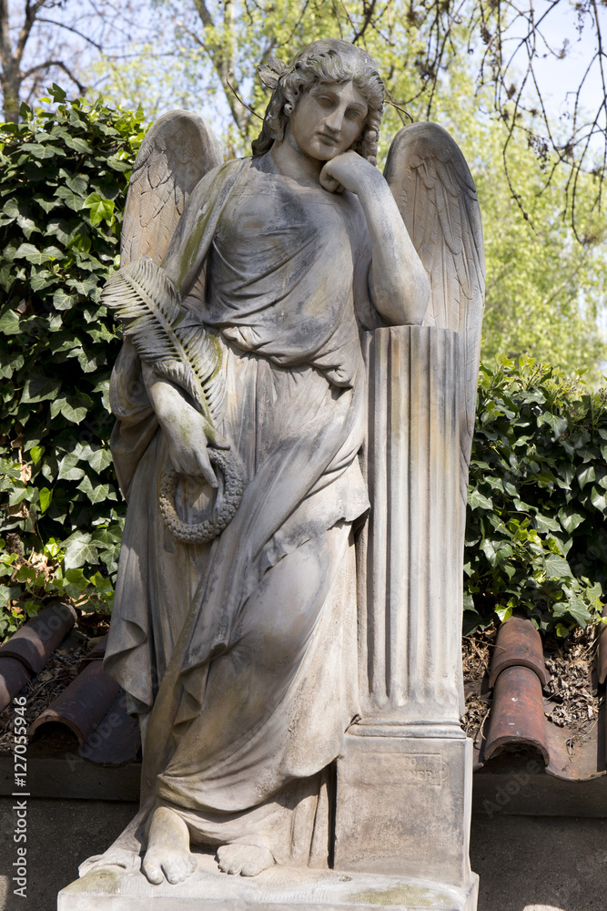 The Angel from the mystery old Prague Cemetery, Czech Republic