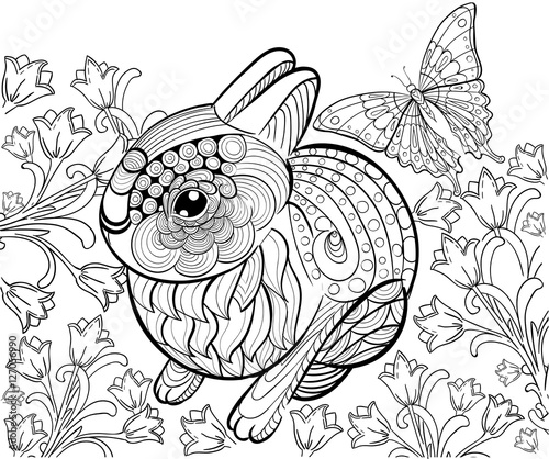 Wallpaper Mural Hand drawn ink pattern. Coloring book for adult Torontodigital.ca