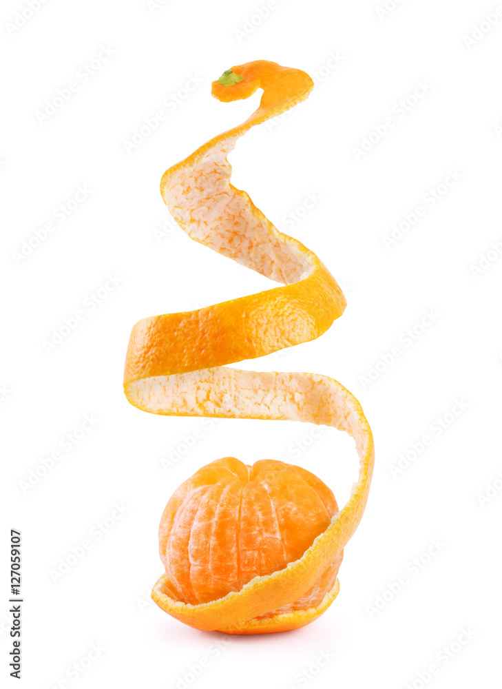 Peel of an orange isolated on white background Peel of an orange isolated on white background