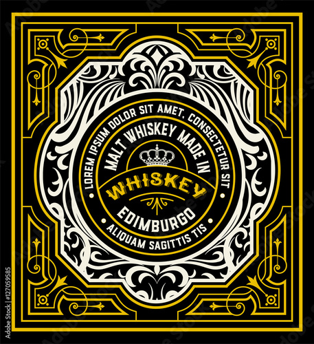 Floral Label for Whiskey packing or other products