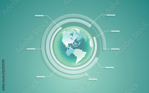 Information technology world globe Info Graphics 