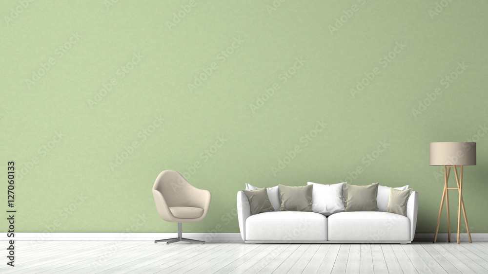 Couch / Grüne Wand / Wohnzimmer Stock Photo | Adobe Stock