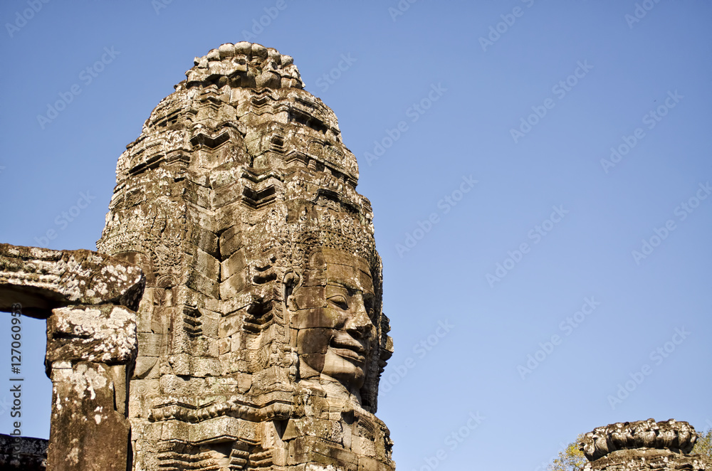 Fototapeta premium Bayon Ancient Ruins in Angkor Wat
