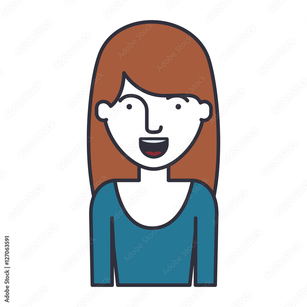Woman cartoon icon. Female avatar person human and people theme. Isolated design. Vector illustration Woman cartoon icon. Female avatar person human and people theme. Isolated design. Vector illustration