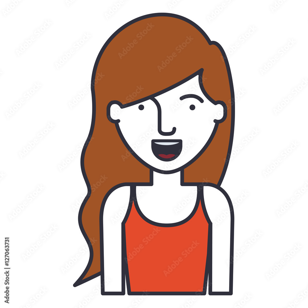 Woman cartoon icon. Female avatar person human and people theme. Isolated design. Vector illustration