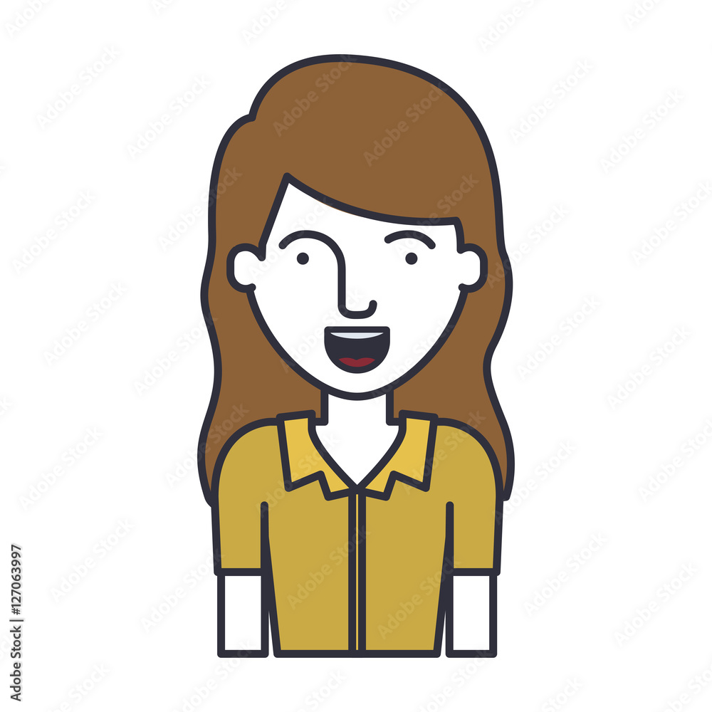 Woman cartoon icon. Female avatar person human and people theme. Isolated design. Vector illustration Woman cartoon icon. Female avatar person human and people theme. Isolated design. Vector illustration