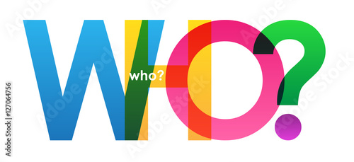 "WHO?" Vector Overlapping Letters Icon