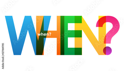 "WHEN?" Vector Overlapping Letters Icon