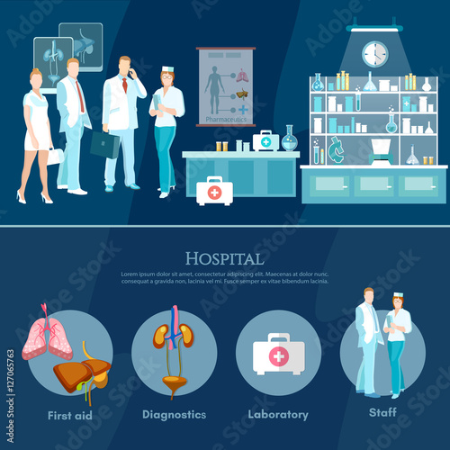 Medicine infographic hospital medicine staff