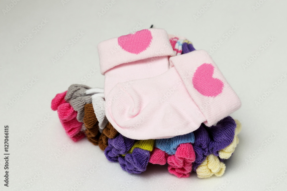 Socks for newborn babies on white background,Socks kids Socks for newborn babies on white background,Socks kids
