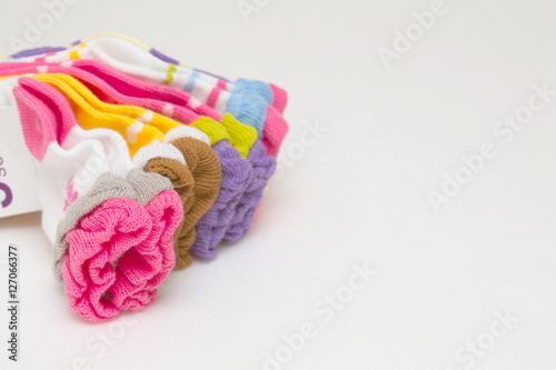 Socks for newborn babies on white background,Socks kids