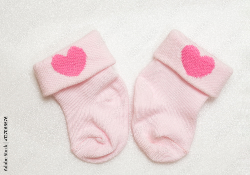 Socks for newborn babies on white background,Top view,Socks kids Socks for newborn babies on white background,Top view,Socks kids