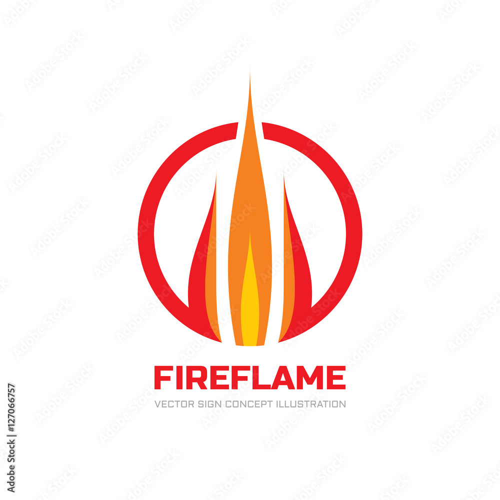 Fire flame - vector logo template concept illustration. Hot sign. Warm symbol. Dangerous design element. Fire flame - vector logo template concept illustration. Hot sign. Warm symbol. Dangerous design element.