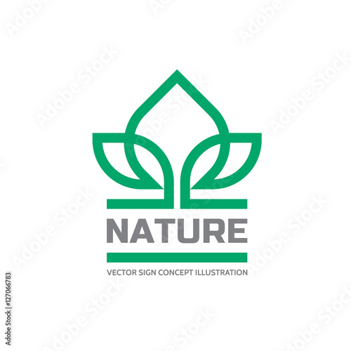 Nature - vector logo template concept illustration. Green leaves creative sign. Design element.