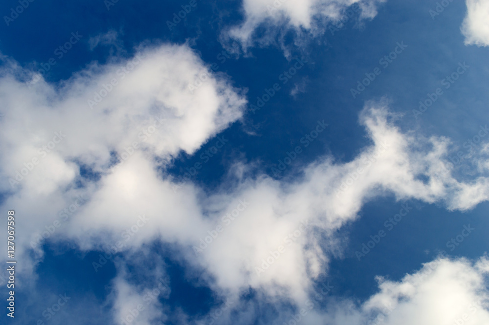 Obraz premium blue sky background with a tiny clouds