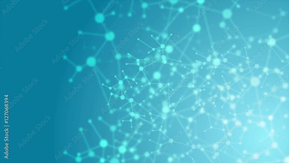 Abstract bright blue DNA molecular structure animated background. Motion graphic design medical video clip Ultra HD 4K 3840x2160