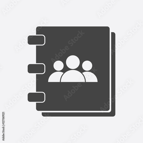 Address book icon. Contact note flat vector illustration on white background.