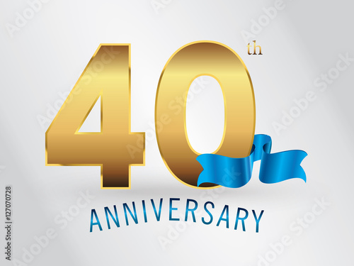 40 Years Anniversary Gold Logo and Blue Ribbon