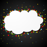 White blank paper cloud with colorful stars
