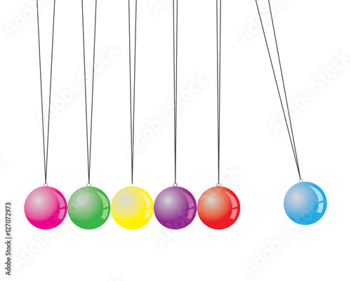 colorfull newton cradle